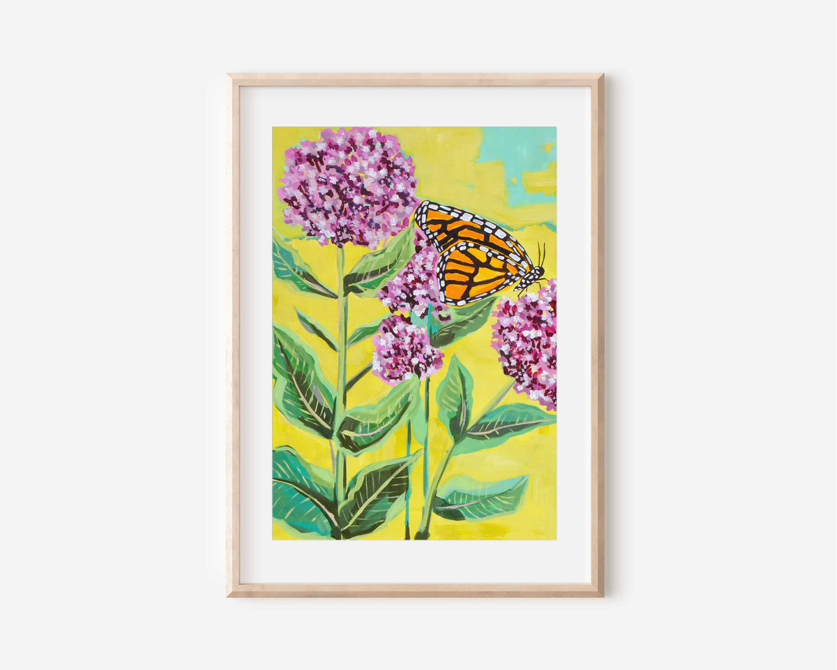Milkweed and Monarch Art Print