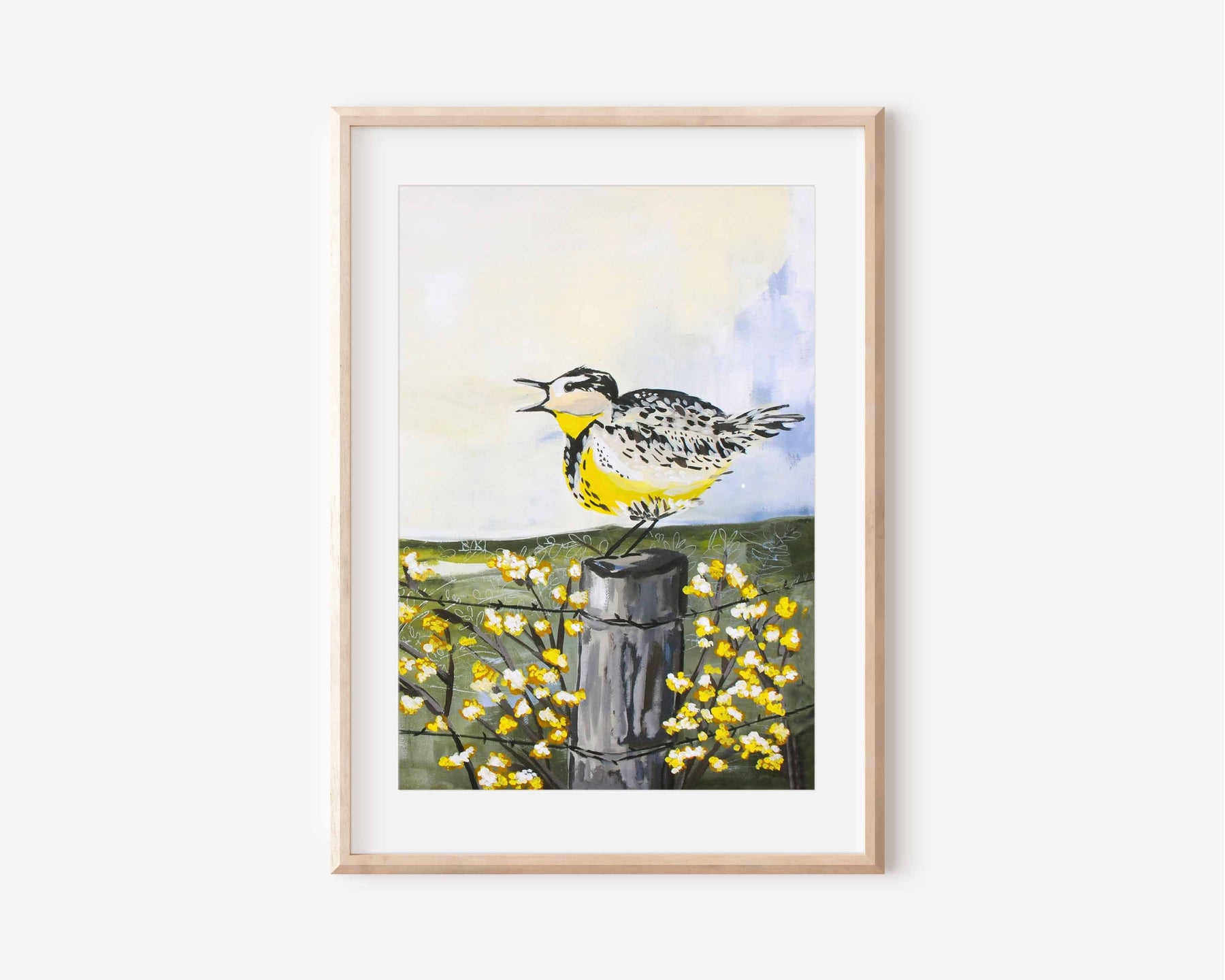 Singing Meadowlark Art Print