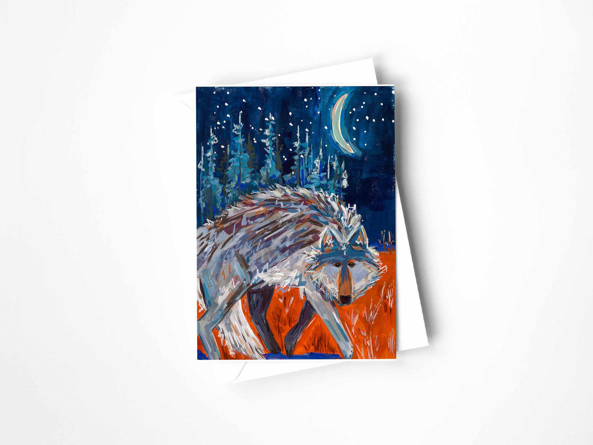 Sneaky Wolf Greeting Card