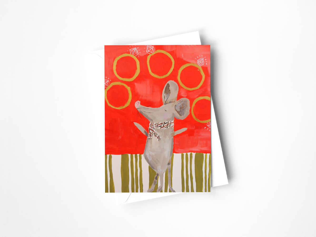 5 Golden Rings Greeting Card