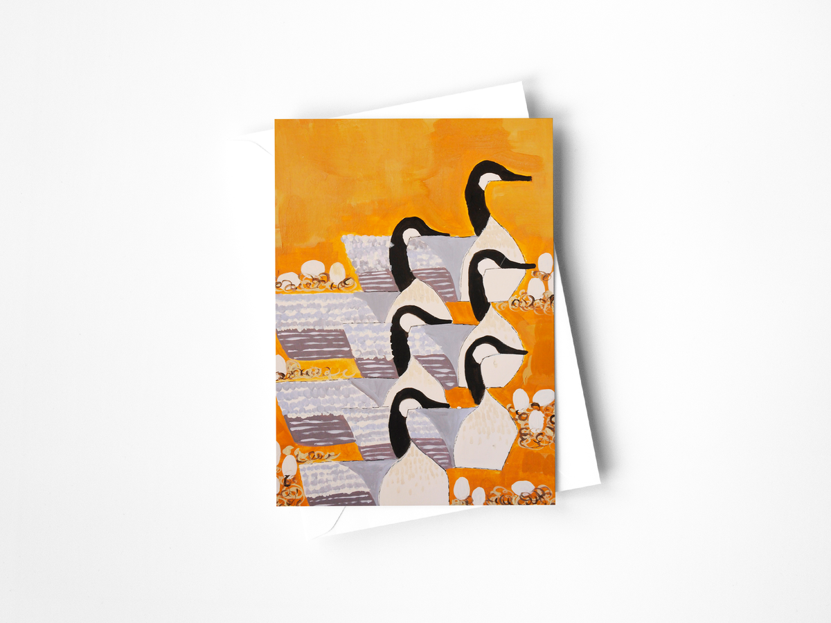 6 Geese Laying Greeting Card