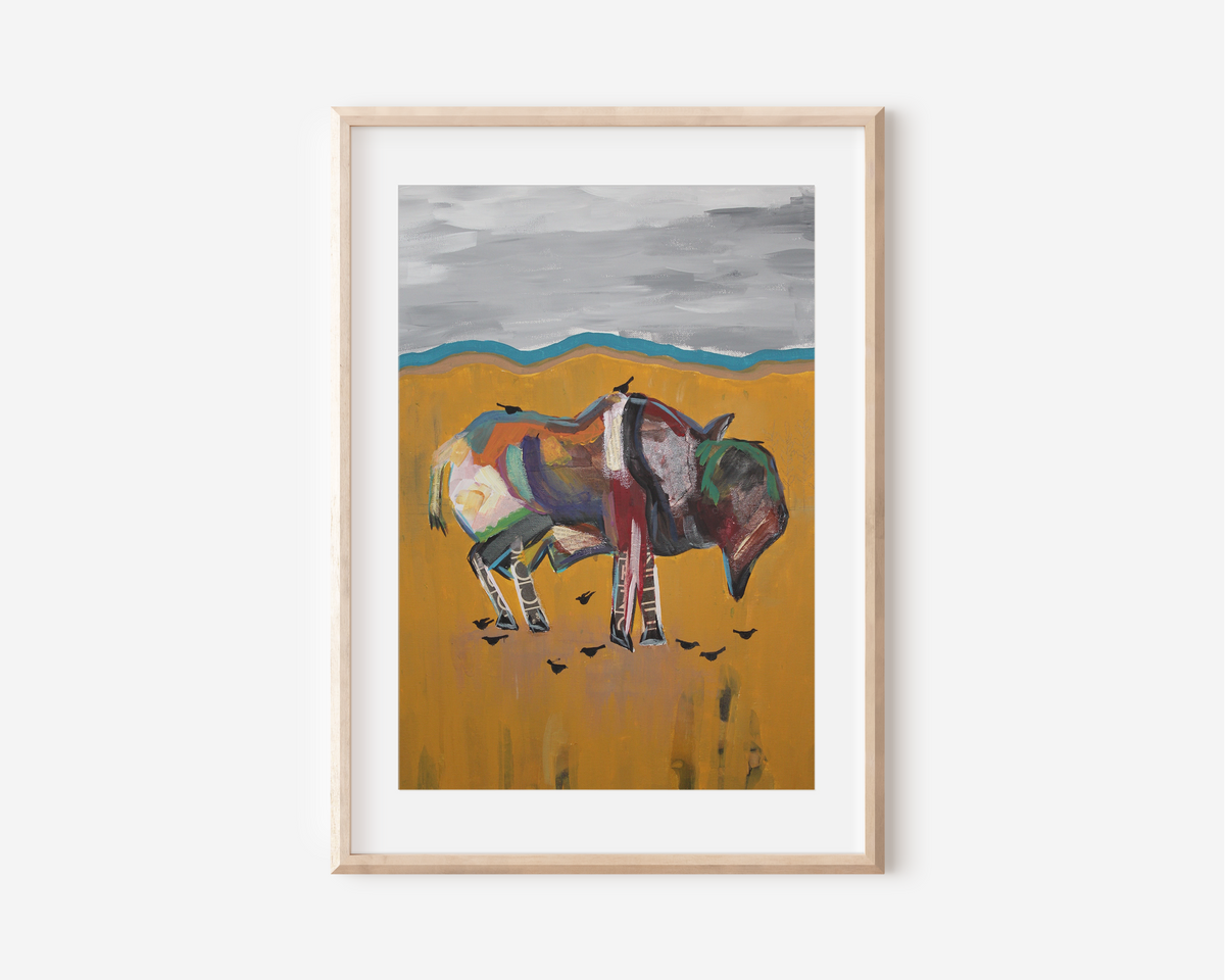 Abstract Bison Art Print