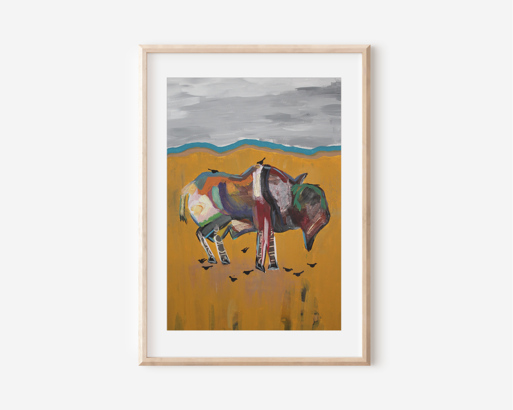 Abstract Bison Art Print