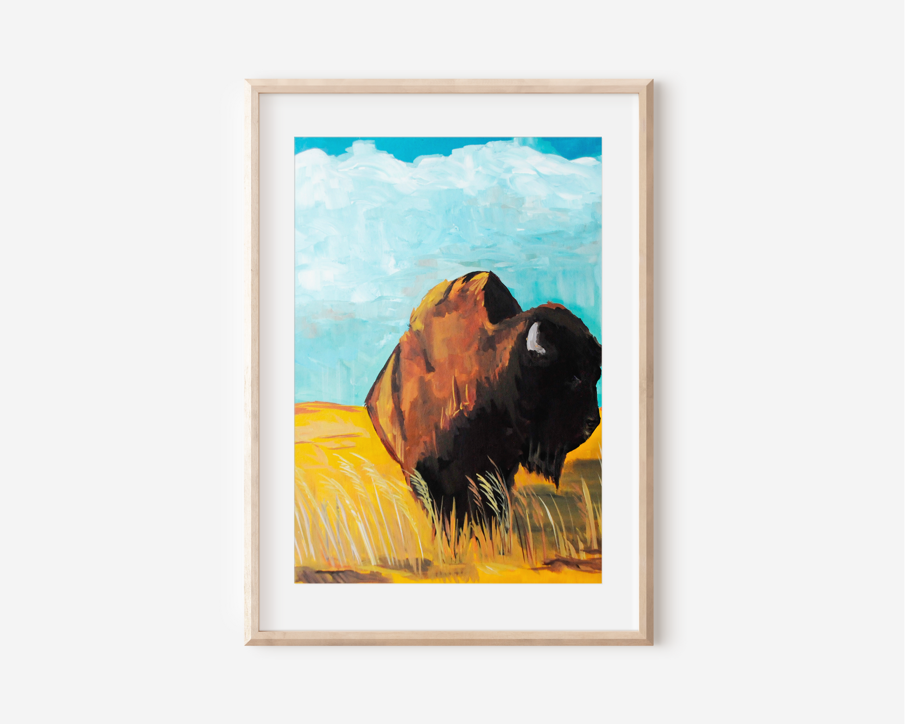 Lone Bison Art Print