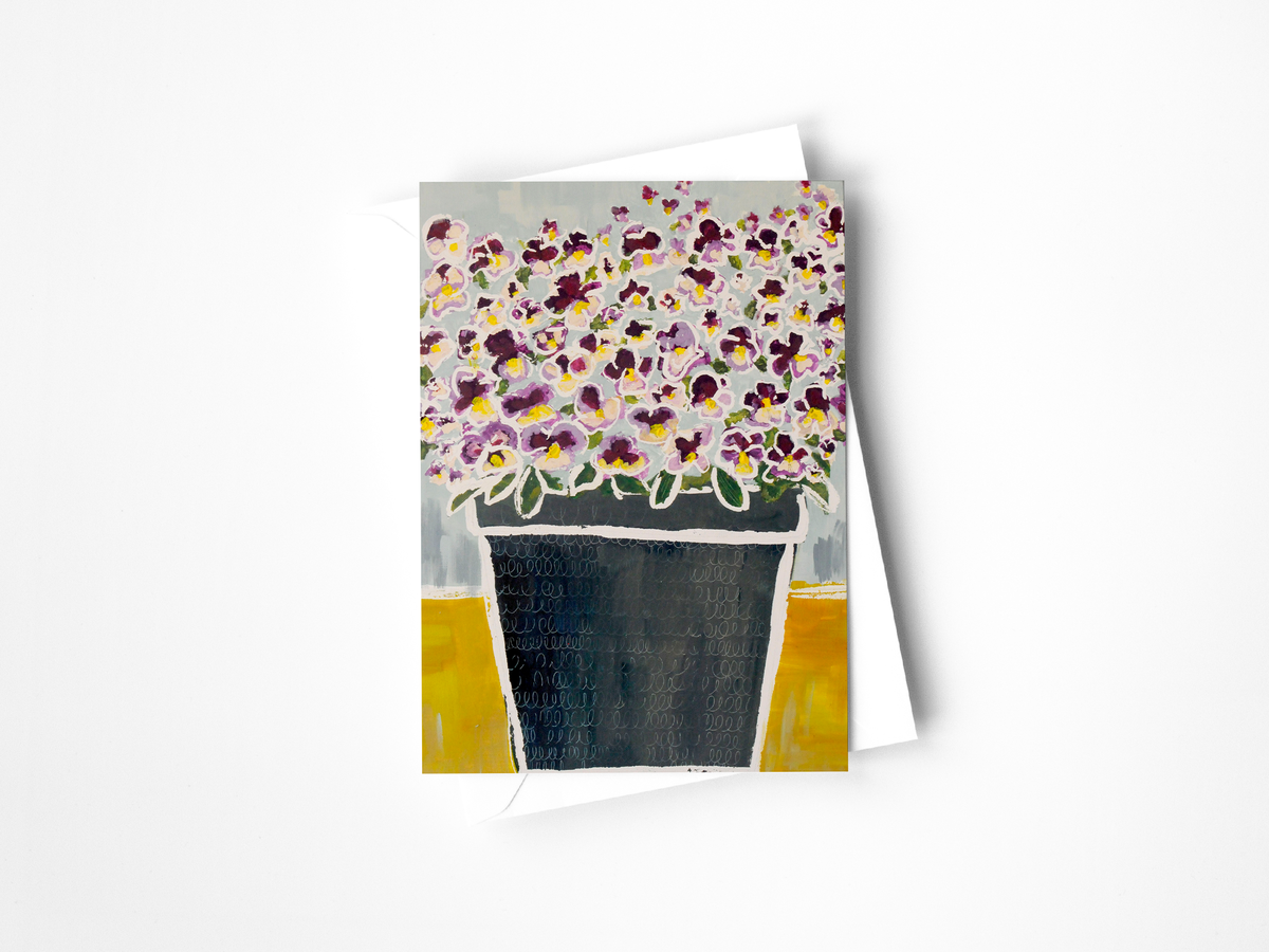 Pansy Pot Greeting Card
