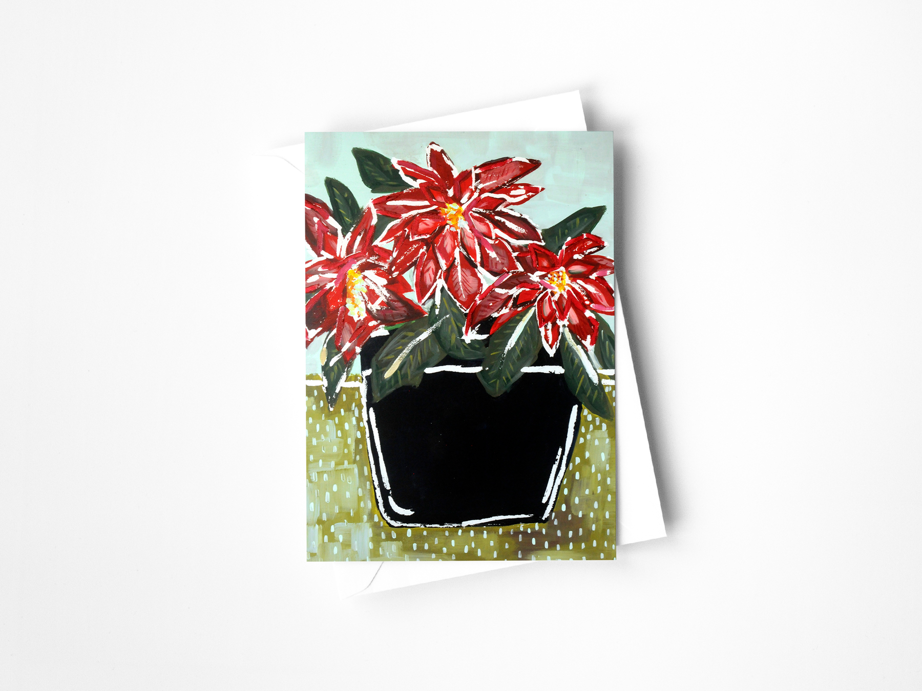 Poinsettia Greeting Card