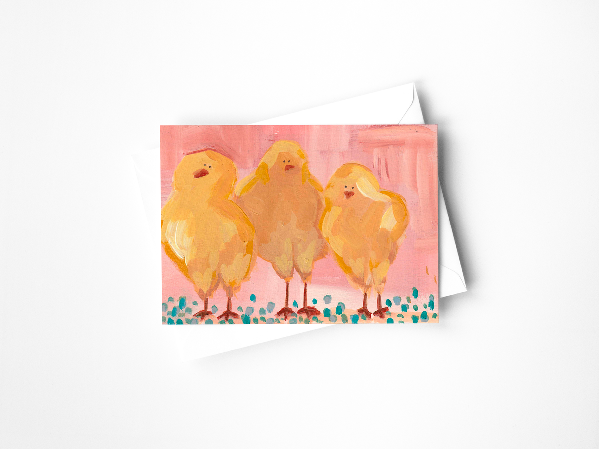 Spring Chicks Greeting Card