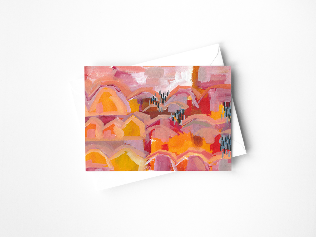 Sunset Brushstrokes Greeting Card