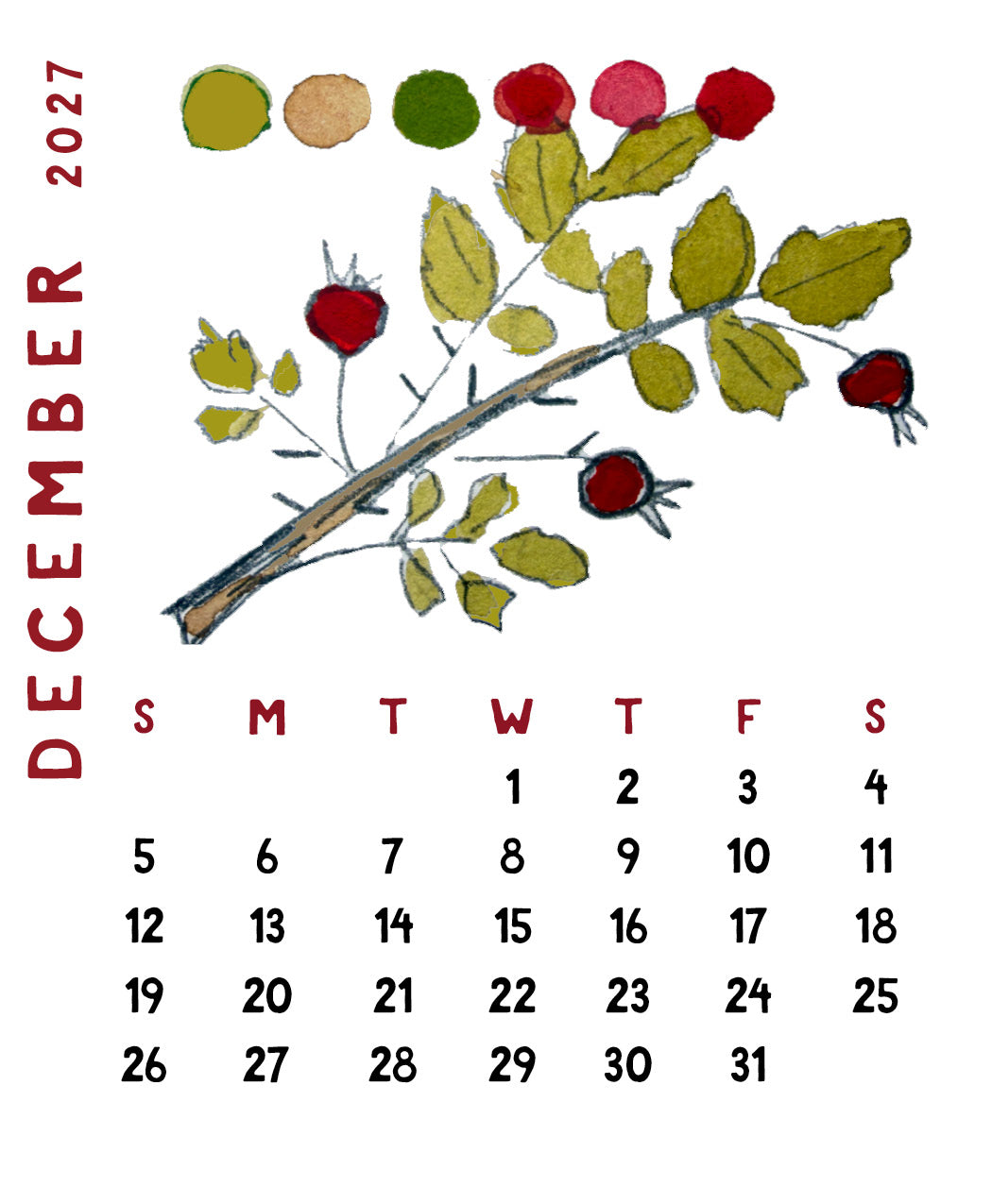 PRE-ORDER: REFILL PAGES  2027 Mini Desk Calendar