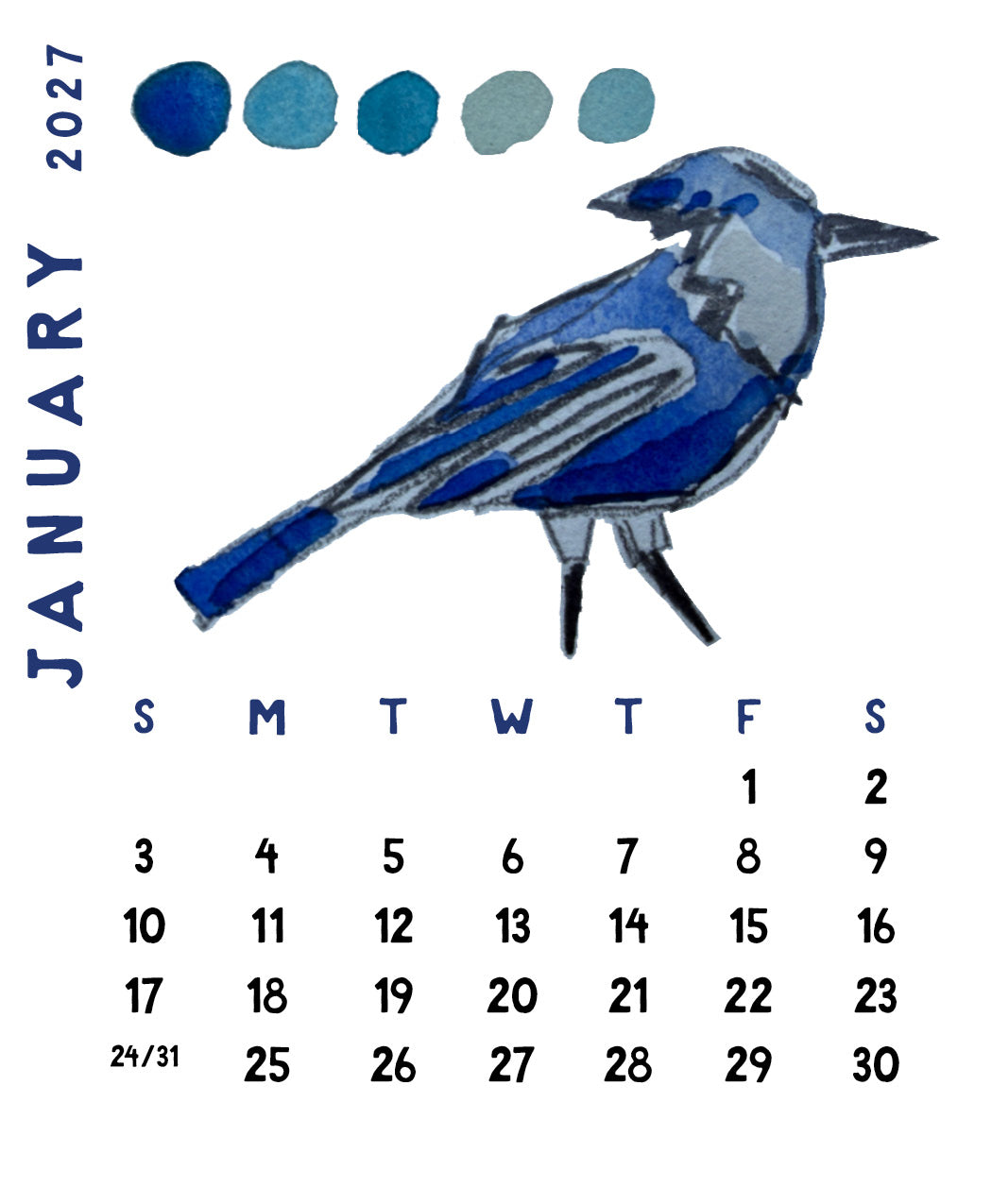 PRE-ORDER: REFILL PAGES  2027 Mini Desk Calendar