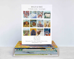 Wild & Free Animals- Assorted Greeting Card set of 12
