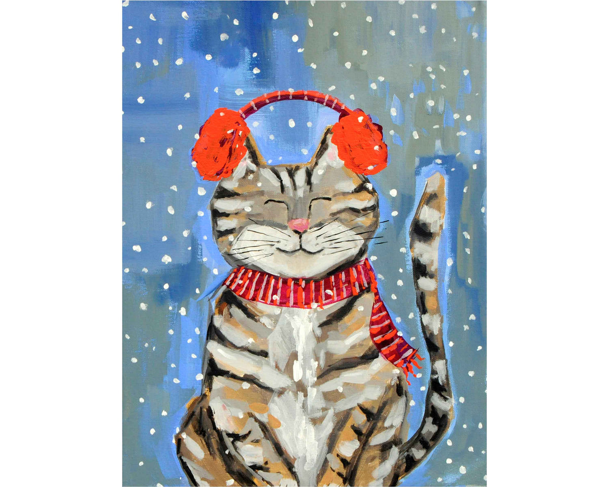 Cozy Cat 12" x 16" Original Painting