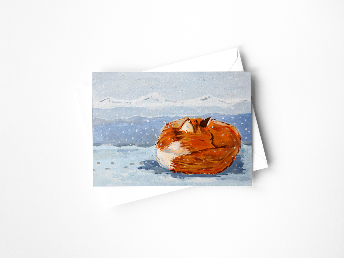 Curled and Cozy Fox Card