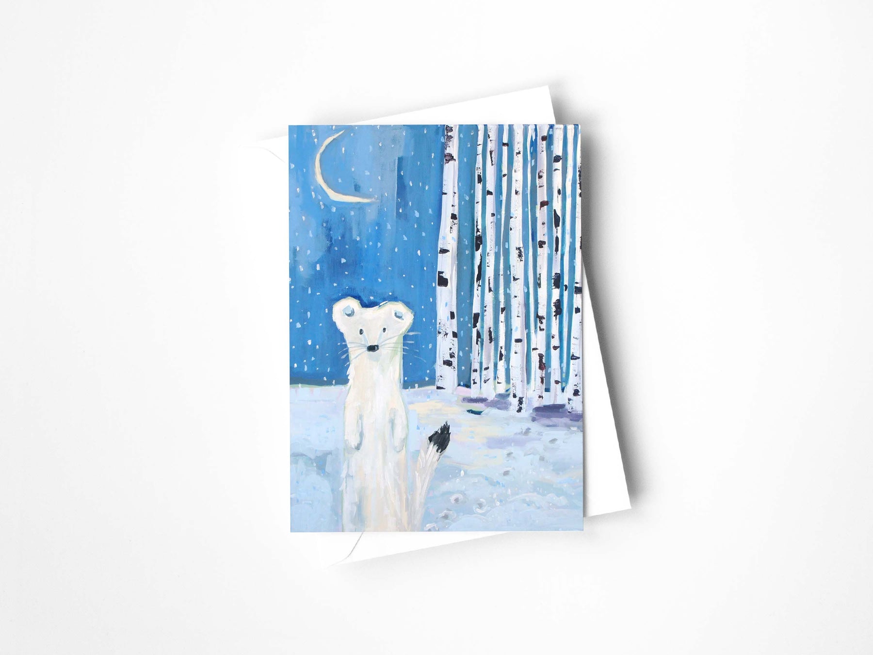 Hello Ermine Greeting Card