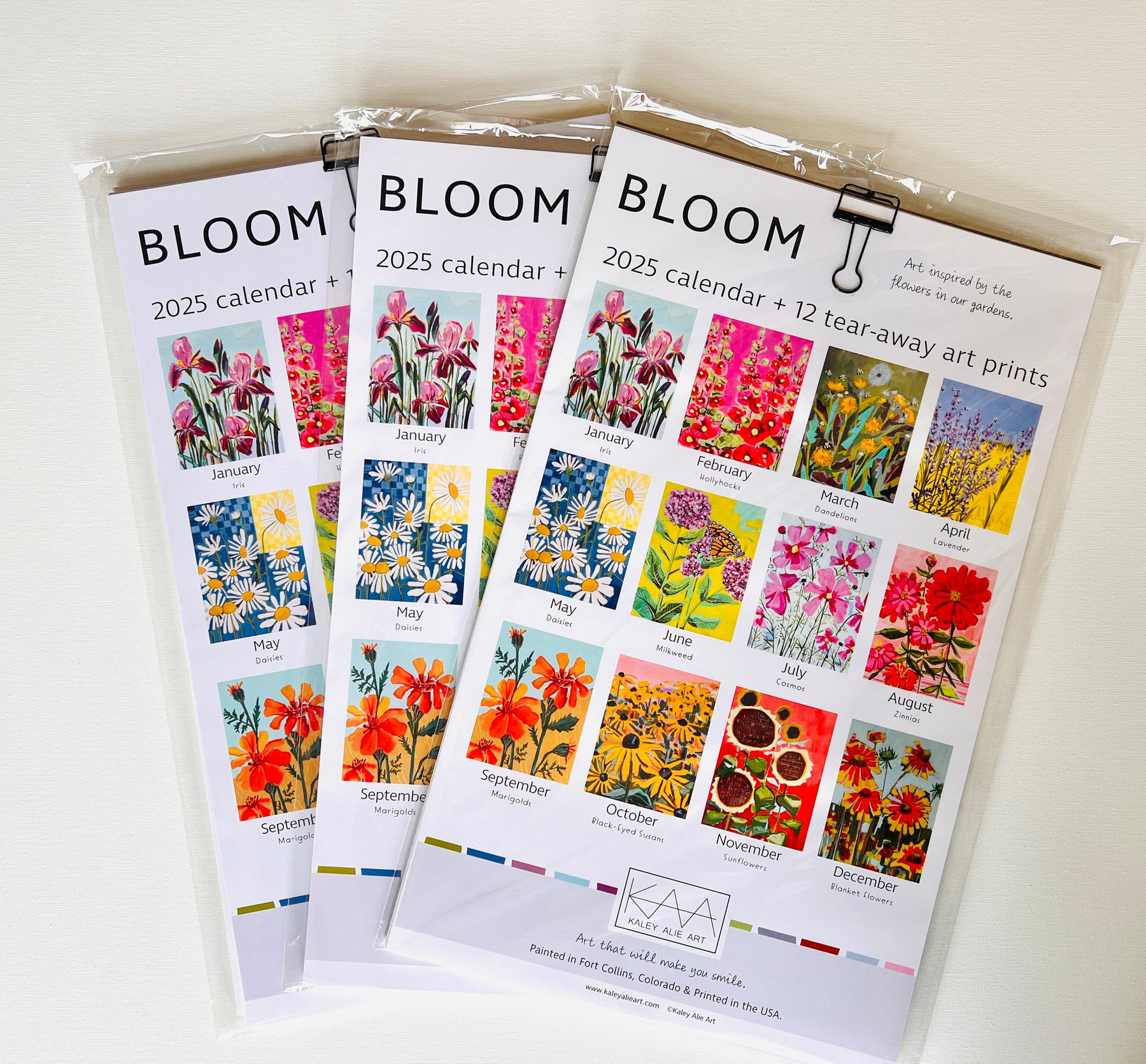 GIFT GIVING BUNDLE! 3 x 'Bloom' Wall Calendars