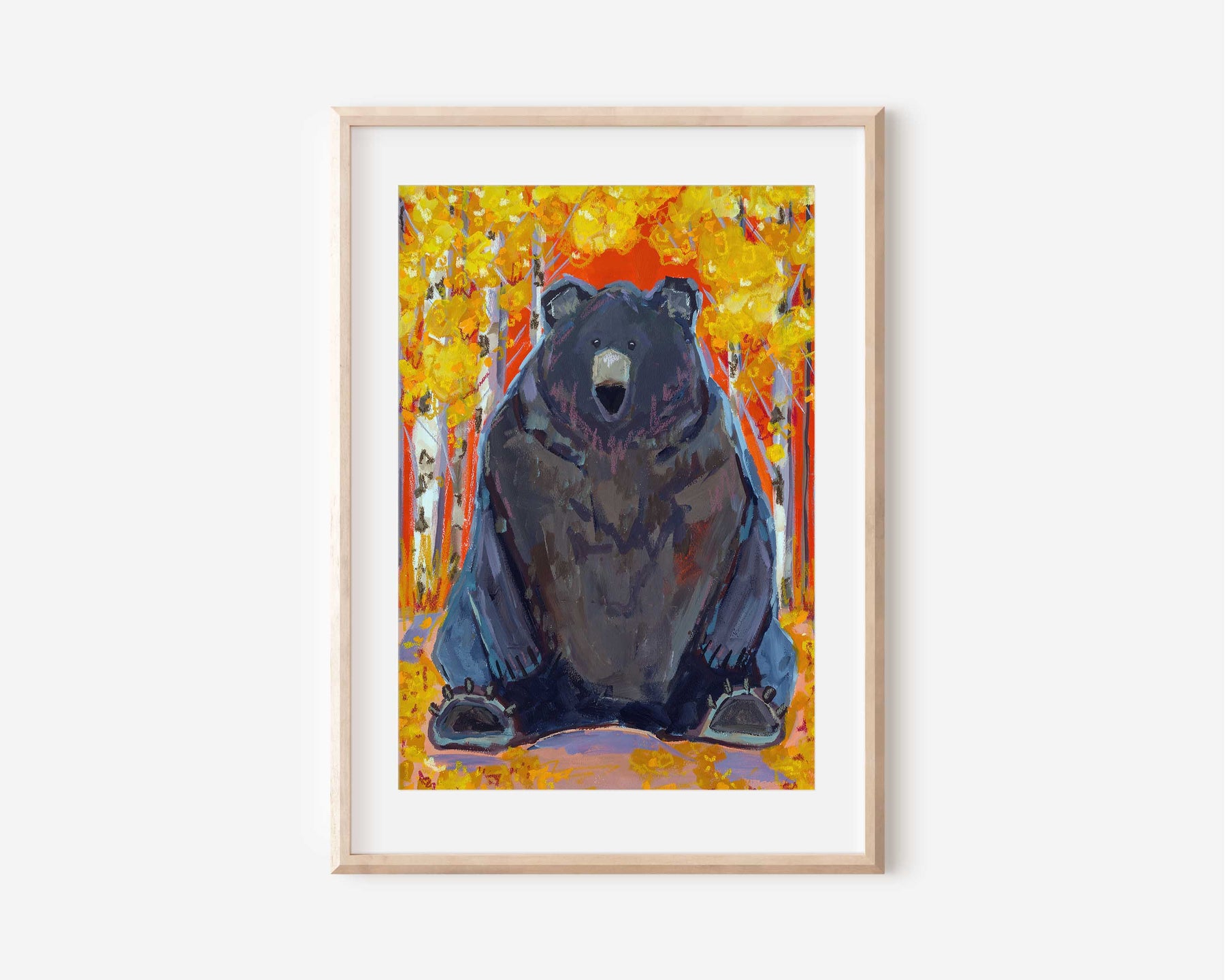 Leaf Peeping Bear Art Print