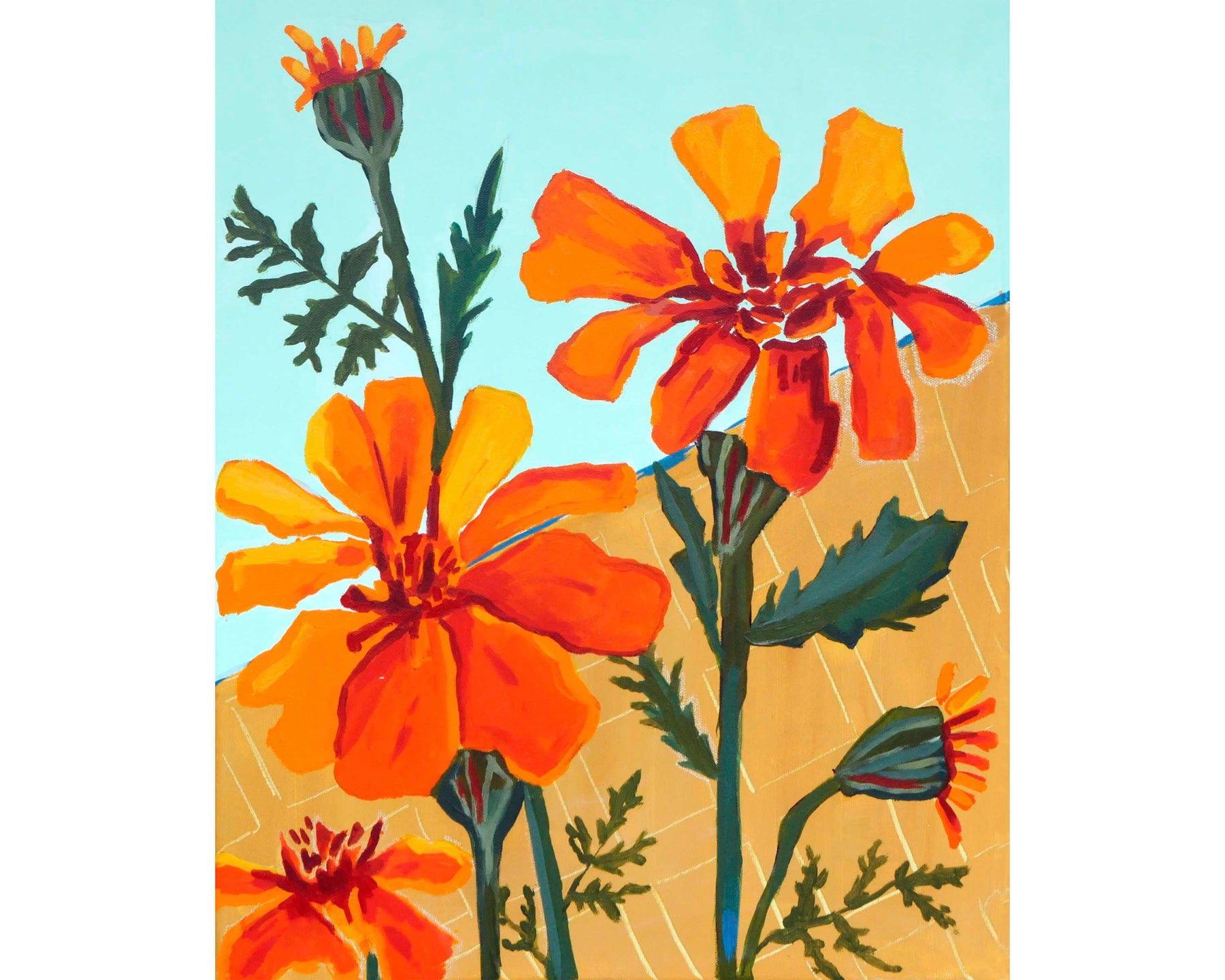 Marigolds 16" x 20" Original Painting