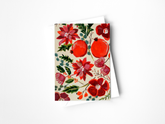 Pomegranate and Poinsettia Card
