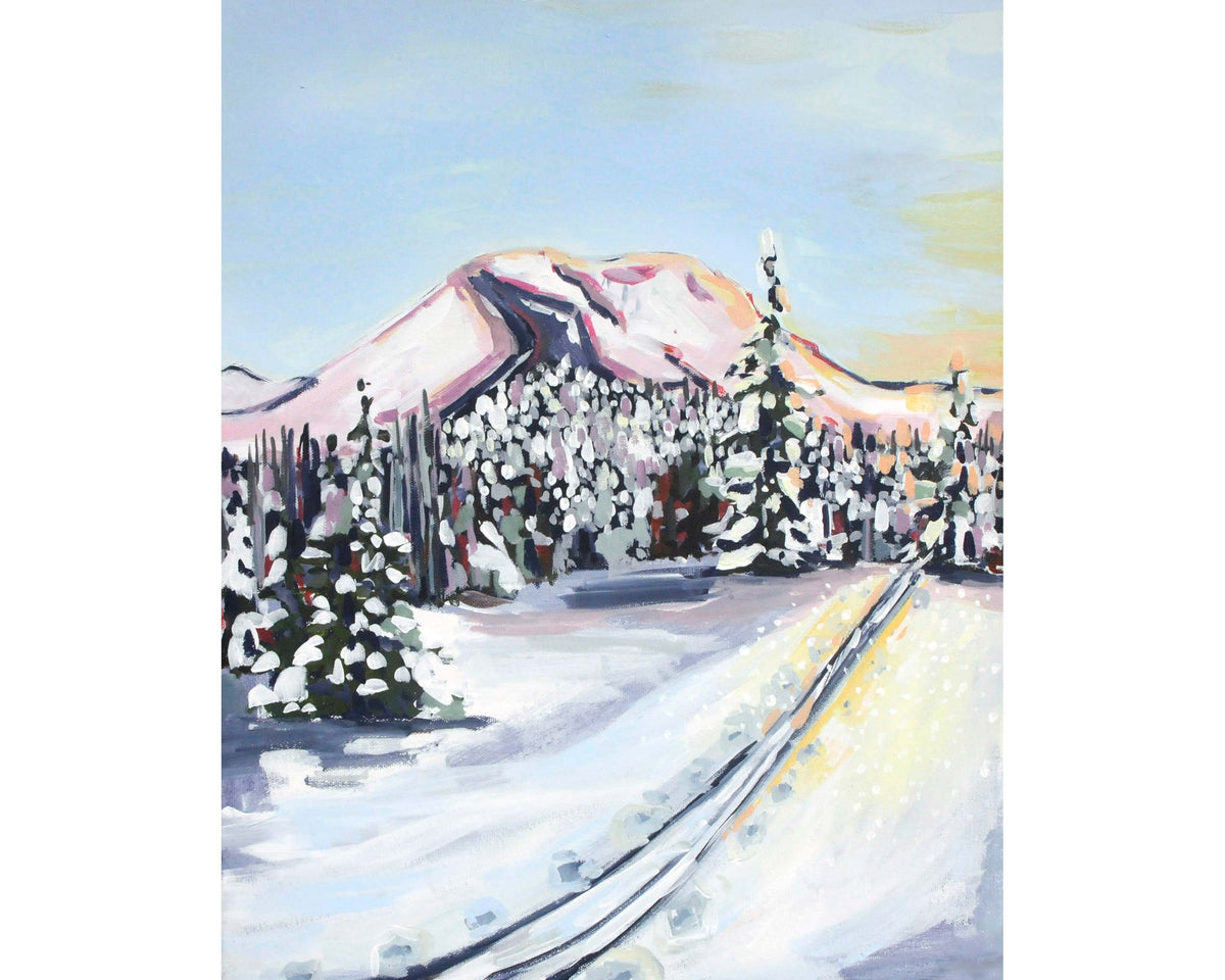 Snowy Buffalo Mountain Original Painting