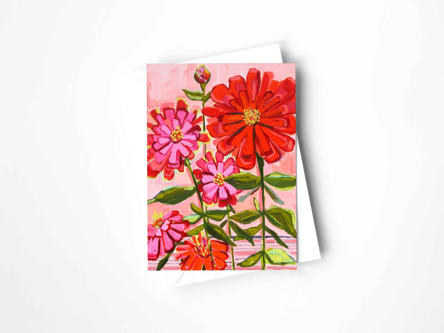 Zinnias Greeting Card