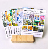 2025 Mini Desk Calendar + Handmade Wood Stand