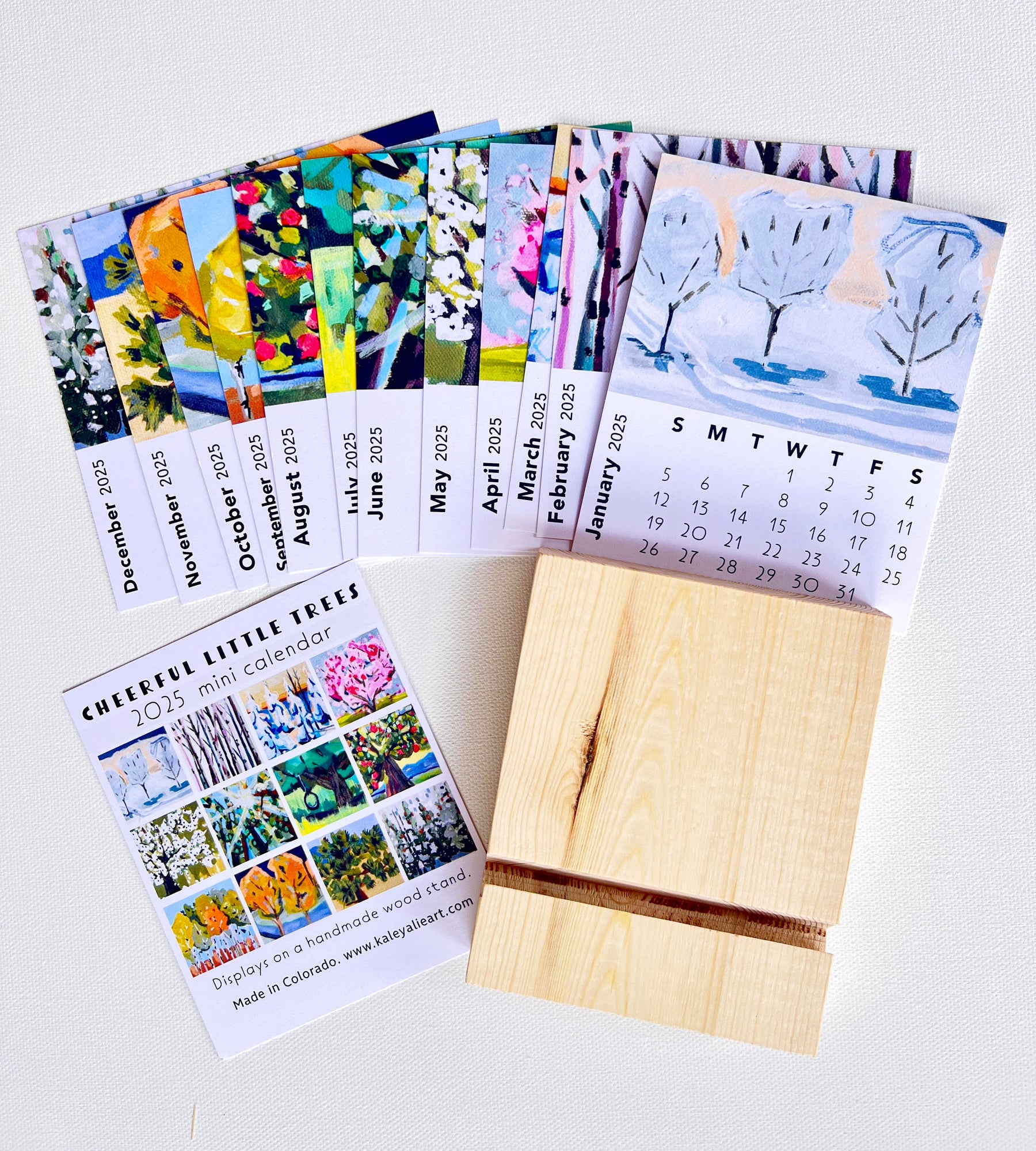 2025 Mini Desk Calendar + Handmade Wood Stand 2025-mini-desk-calendar-handmade-wood-stand