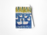 7 Swans Swimming Greeting Card