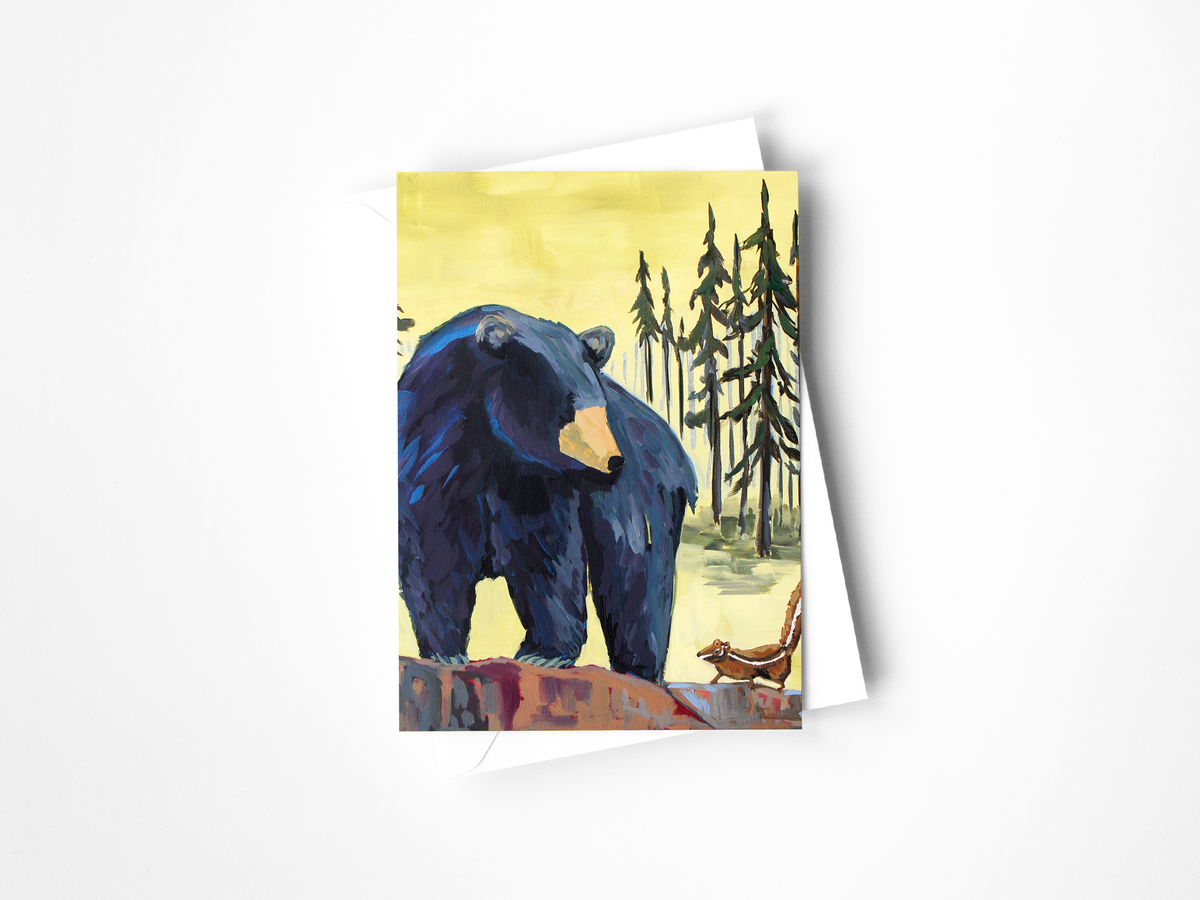 Black Bear & Chipmunk Greeting Card
