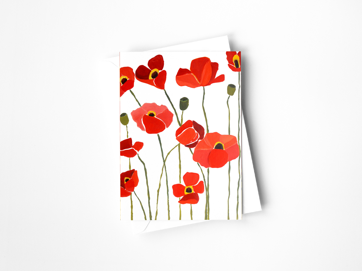 Dancing Poppies Greeting Card