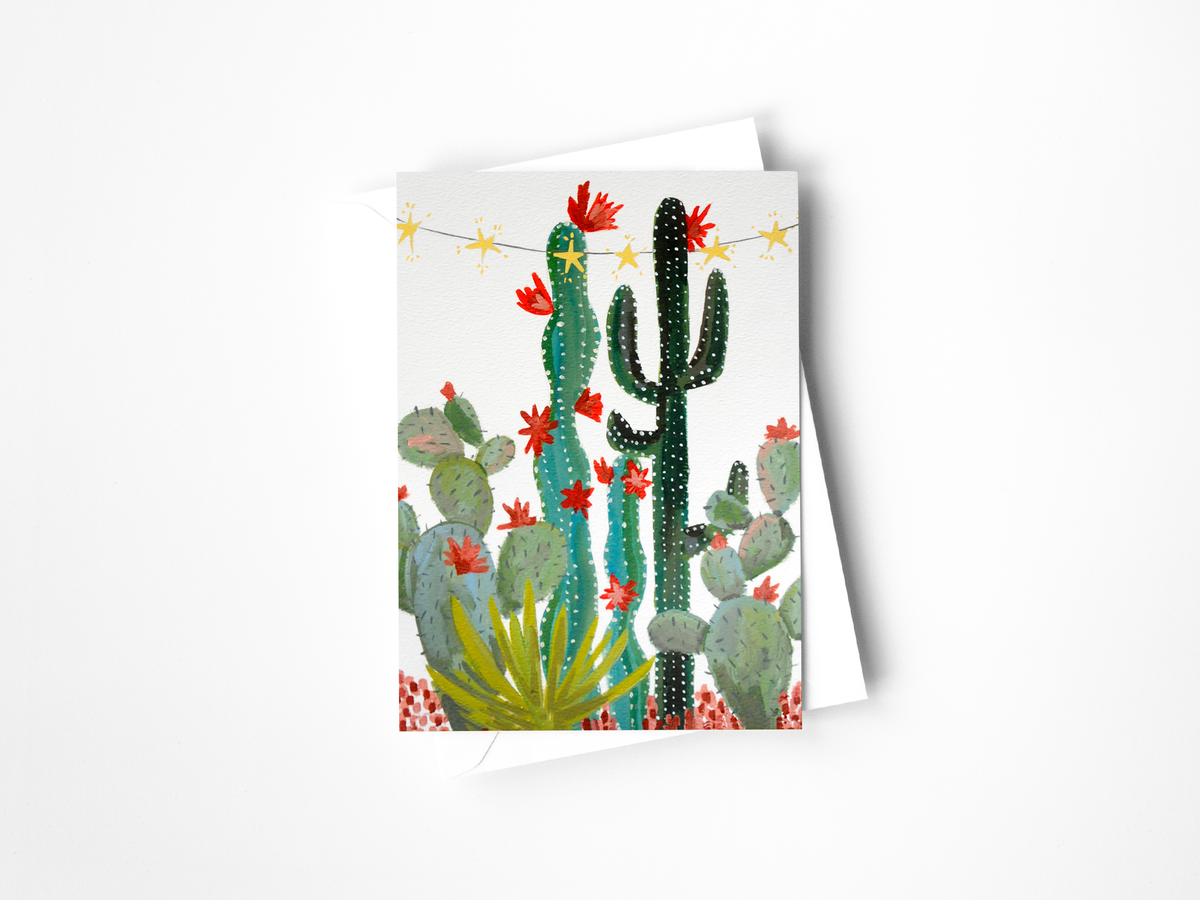 Festive Cacti Greeting Card