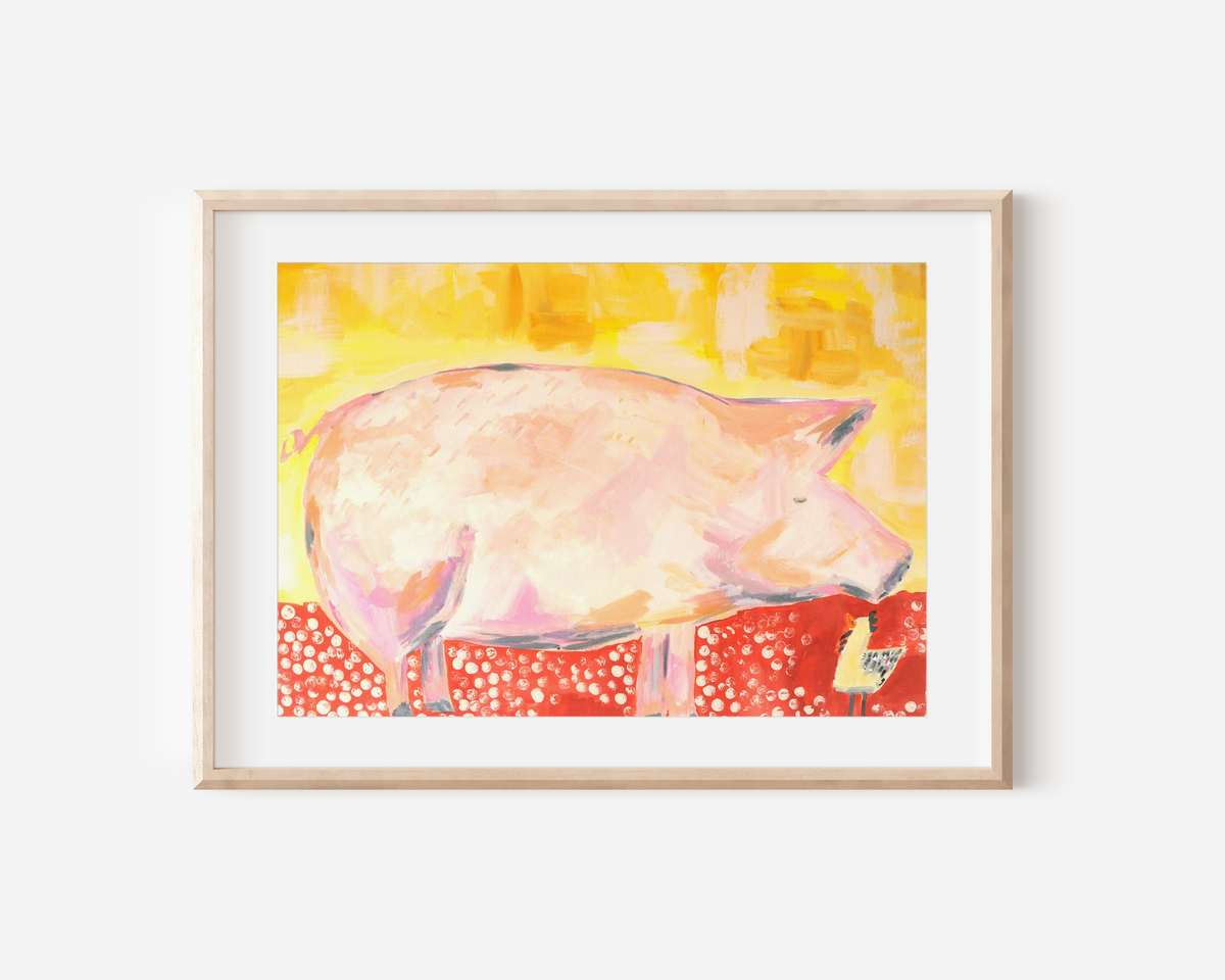 Pig & Chicken Art Print