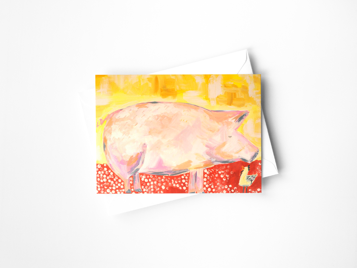 Pig & Chicken Greeting Card