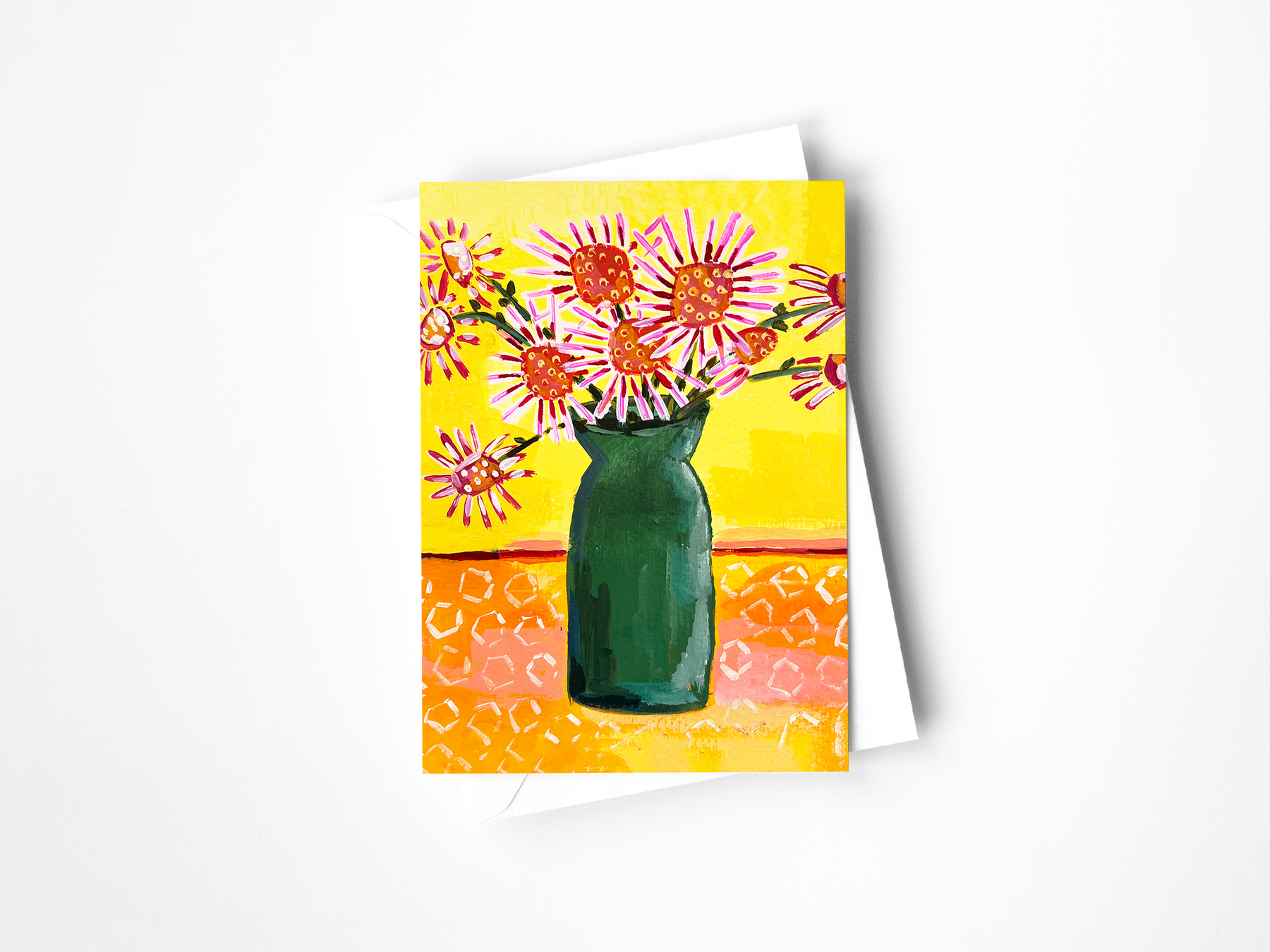 Pink Starburst Greeting Card