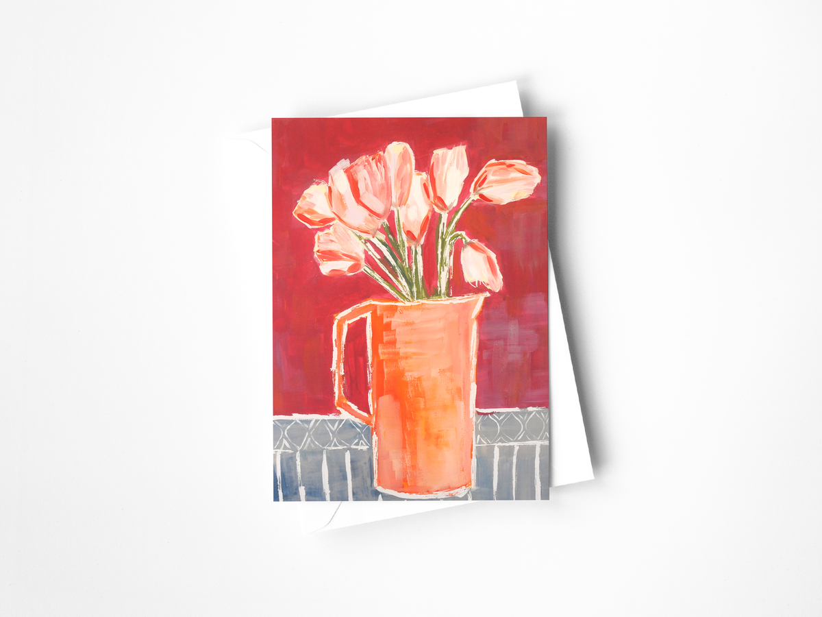 Pitcher of Tulips Greeting Card