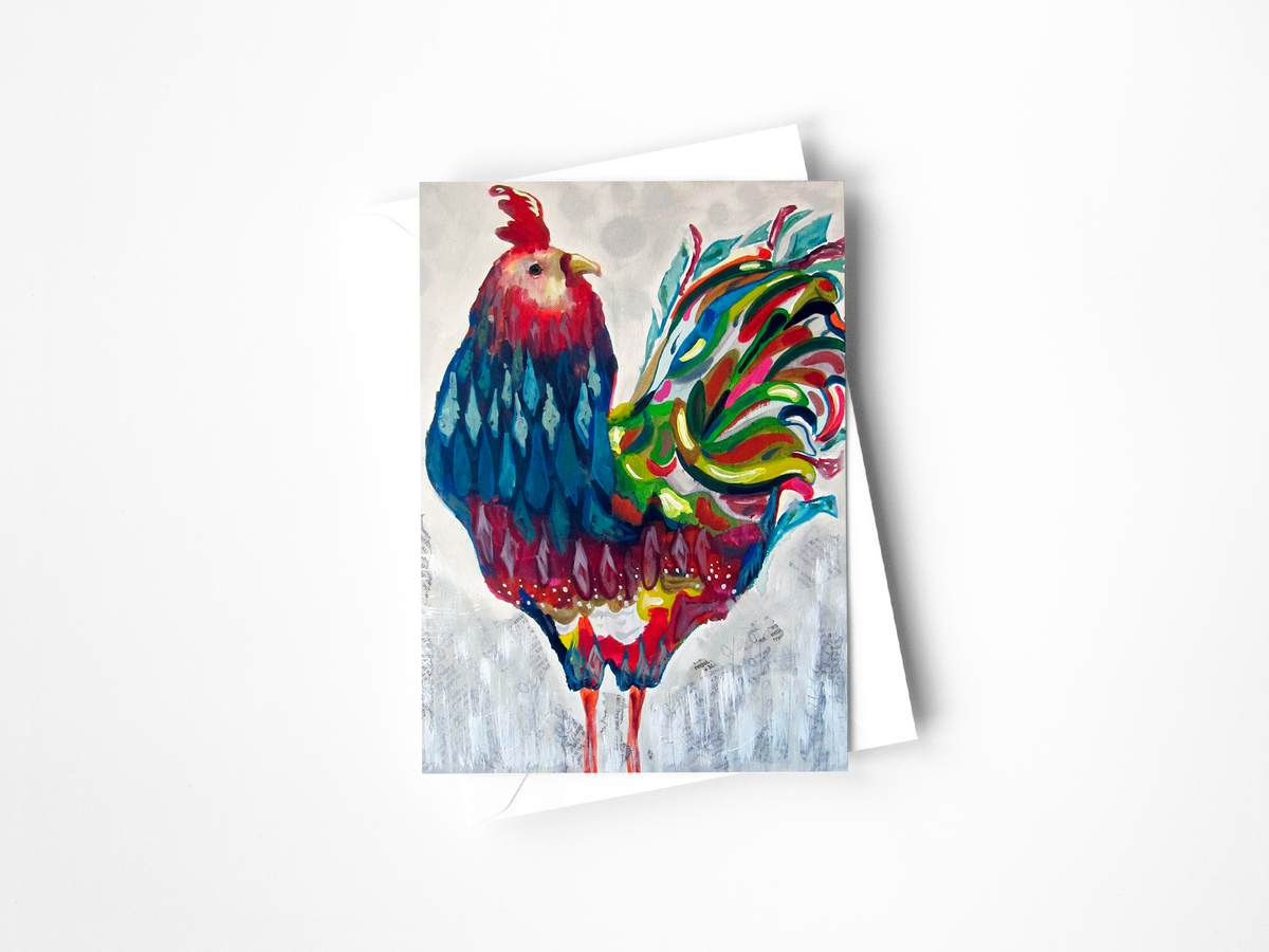 Pretty Rooster Greeting Card