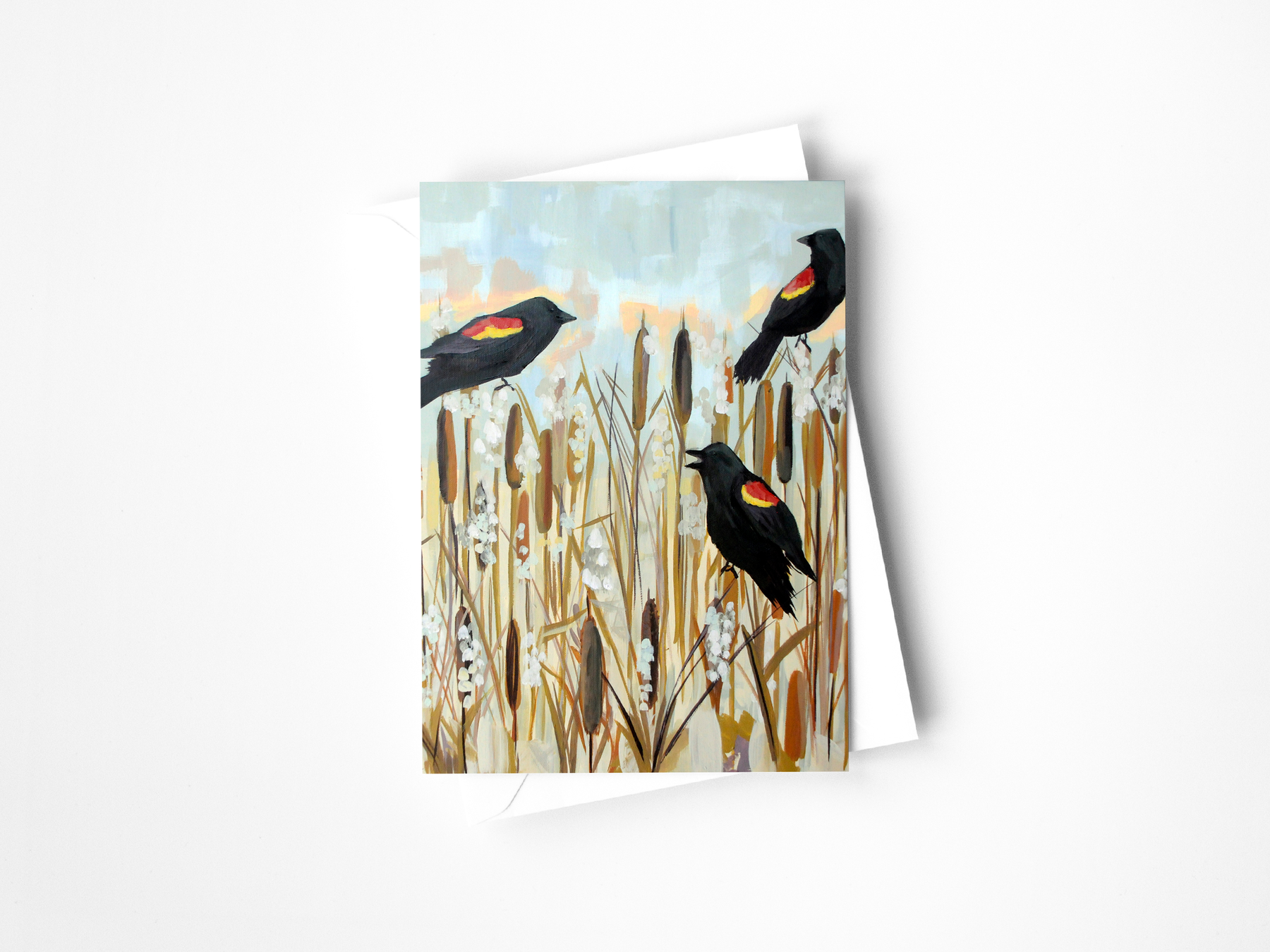 Red Winged Blackbirds Greeting Card