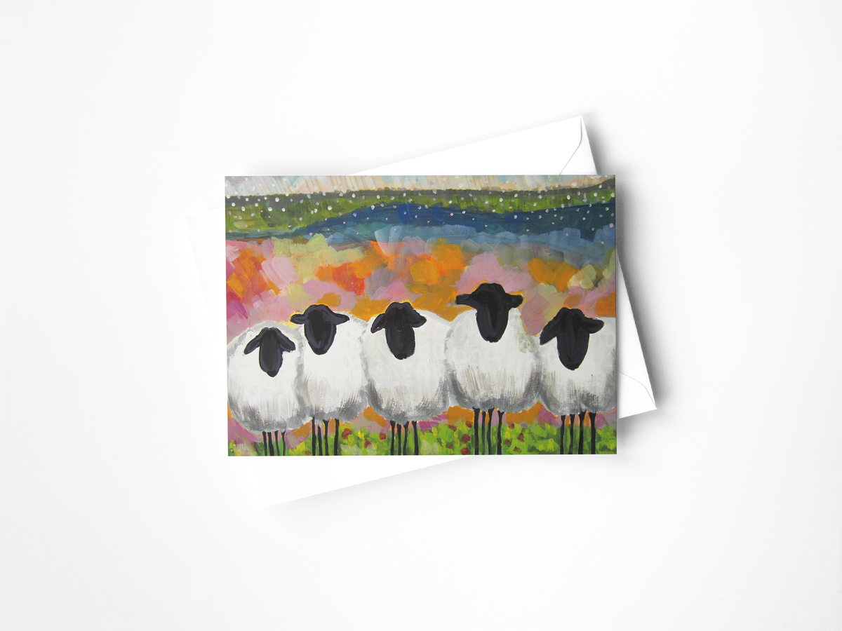 Sheep Huddle Greeting Card