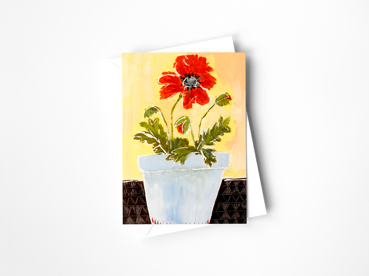 Single Poppy Greeting Card